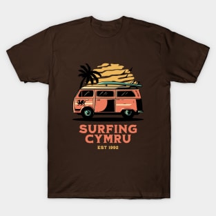 Surfing Cymru, Welsh Surfer, summer beach Wales T-Shirt